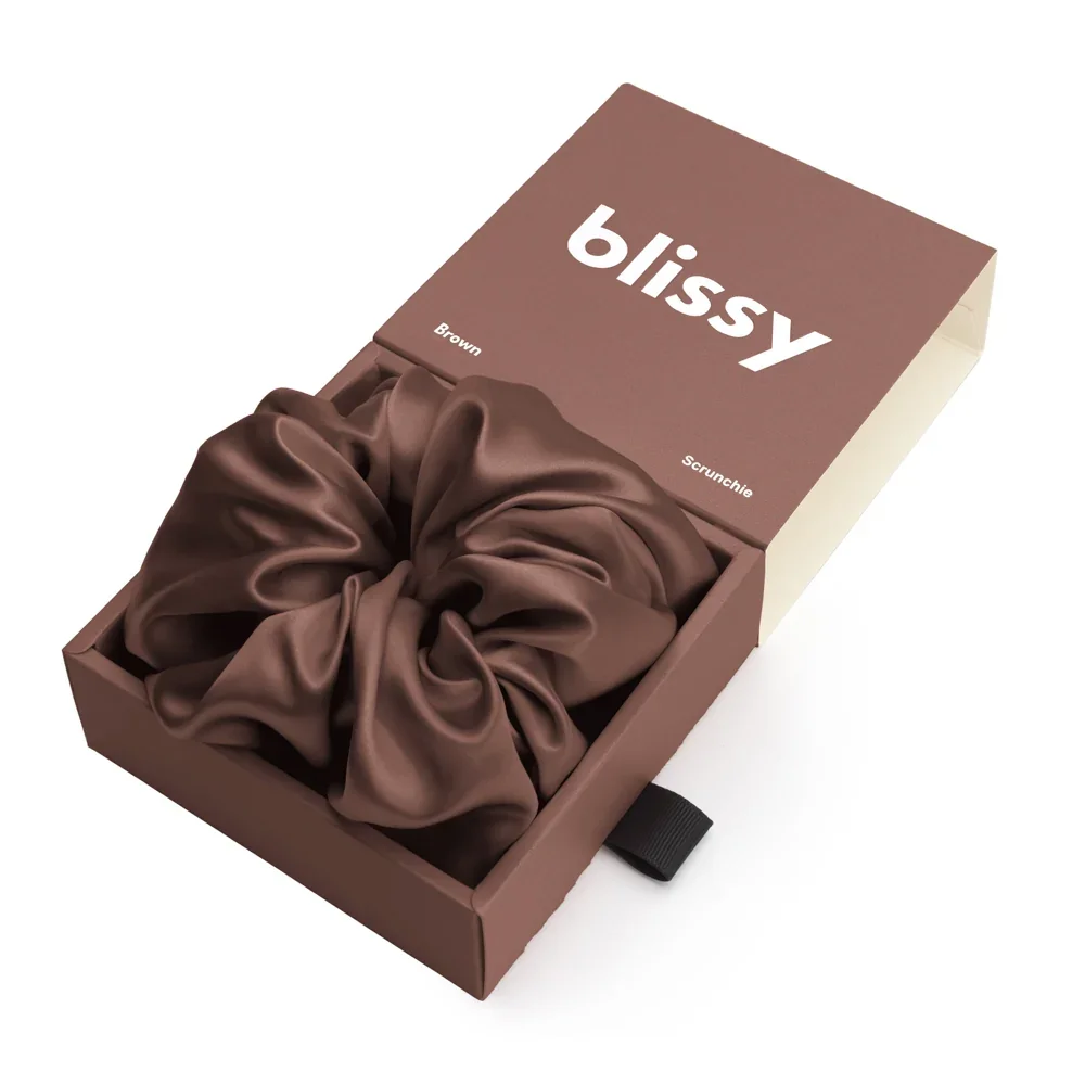 Oversized Silk Scrunchie - Chocolate