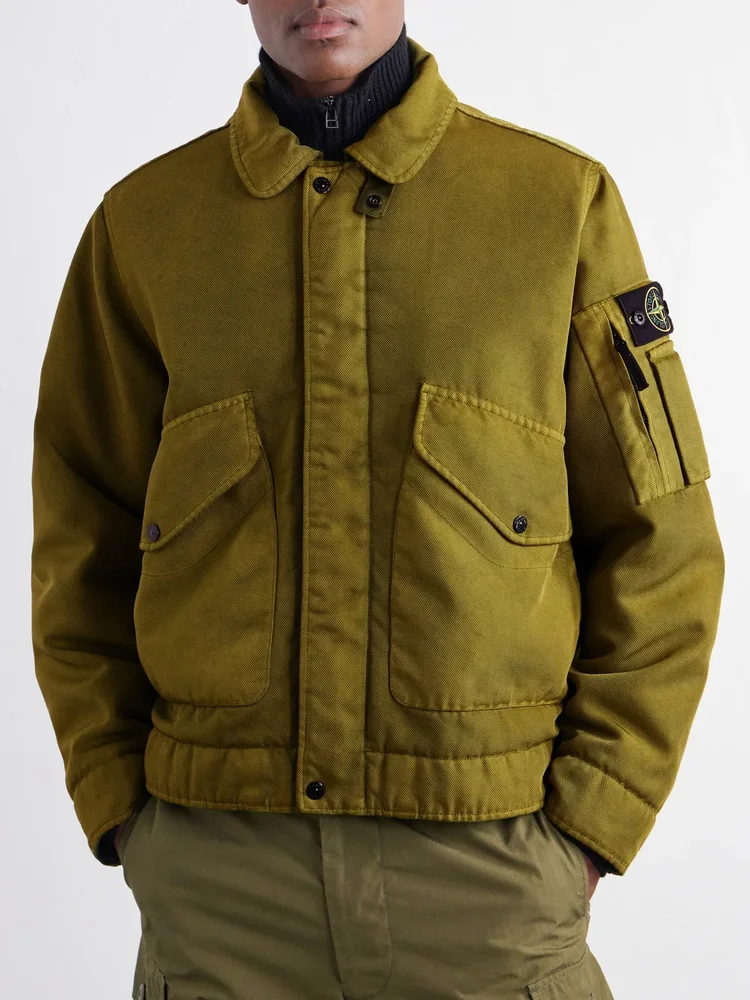 Garment-Dyed Dense Oxford Nylon-TC Bomber Jacket