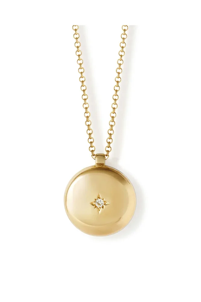 Gold Biography Medium Locket Necklace