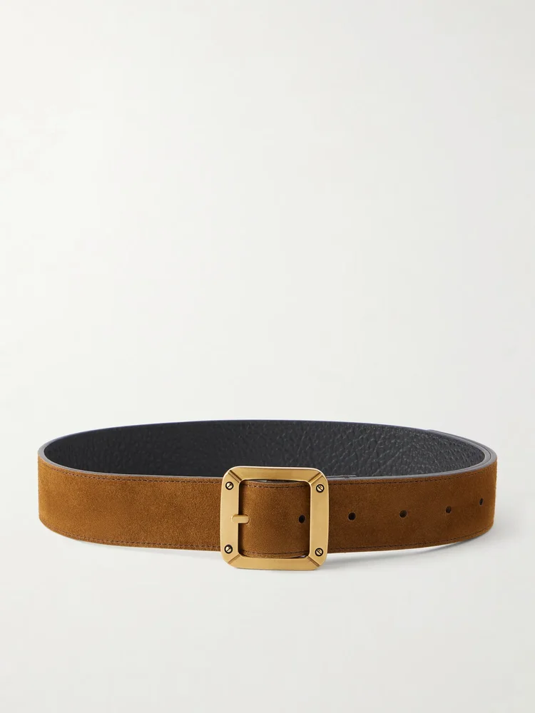 Reversible suede belt