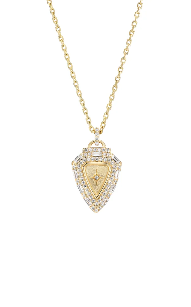 Shield 18K Yellow Gold Diamond Necklace