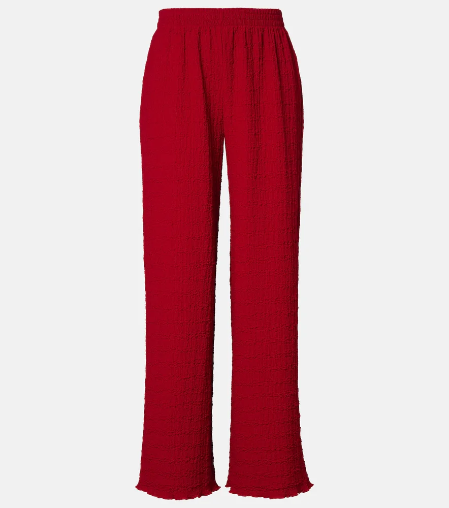Mika seersucker wide-leg pants