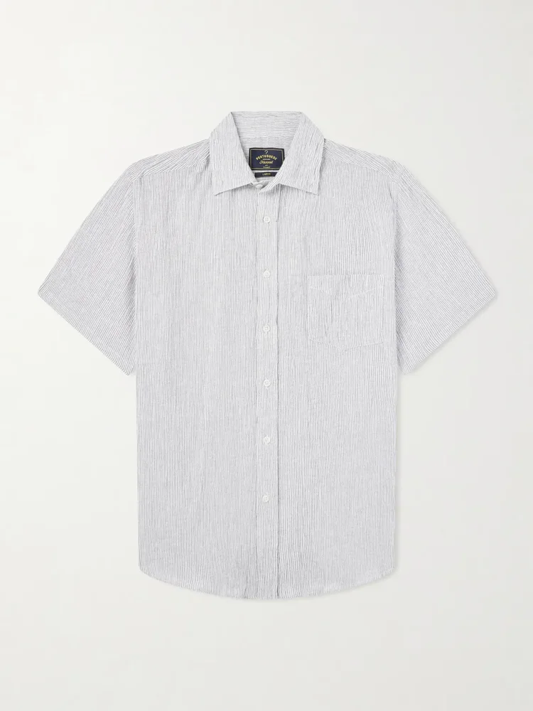 Aaron Striped Cotton and Linen-Blend Shirt