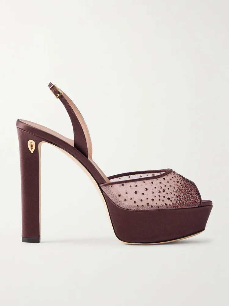 Antonio 130 crystal-embellished mesh sandals