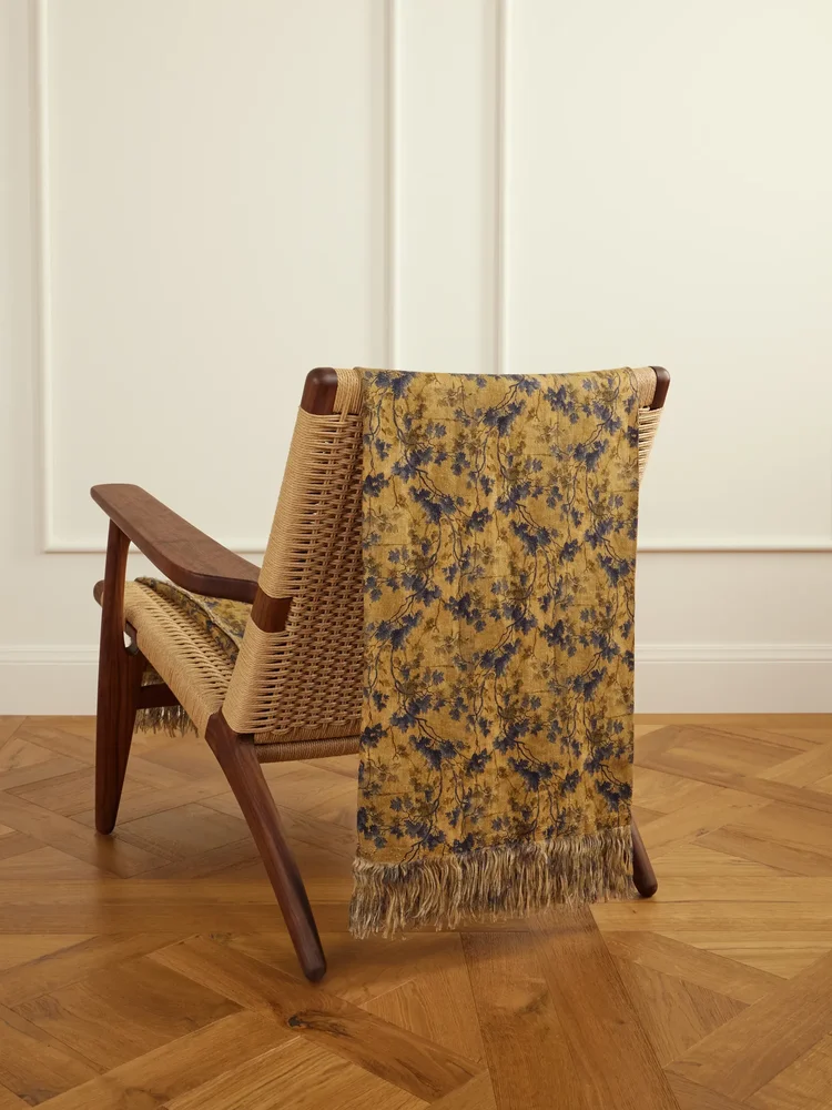 Sollievo floral-print linen-blend throw