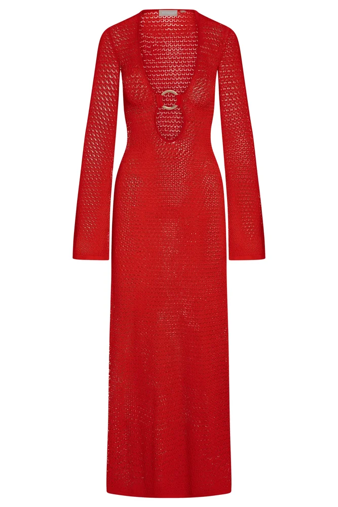 Montego Dress - Chili Pepper Lace Crochet