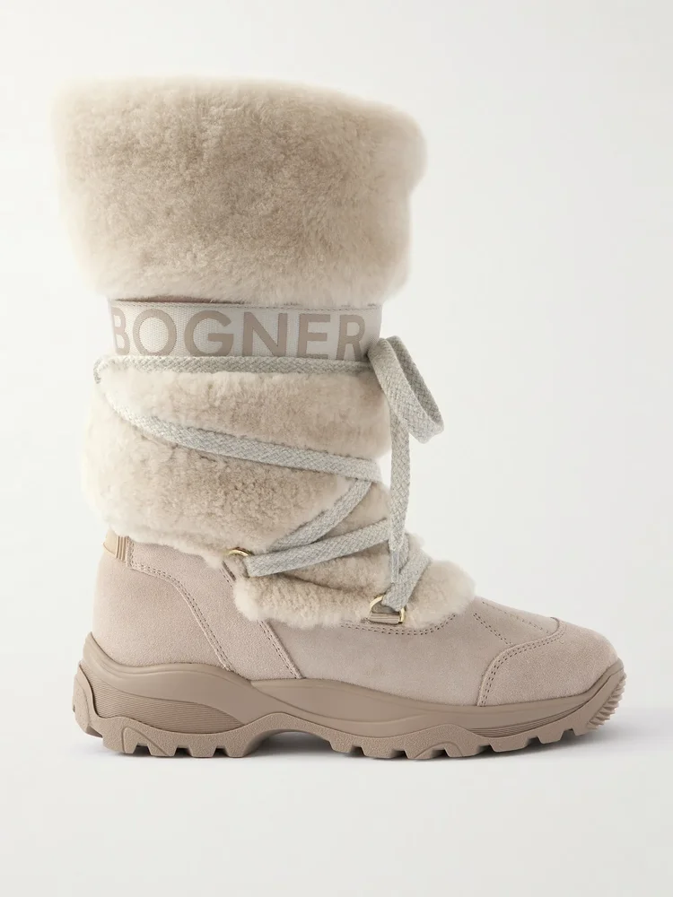 Alta Badia shearling and suede ankle boots