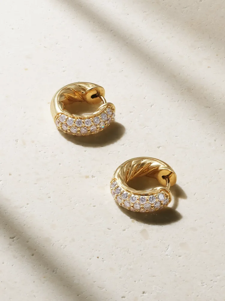 DY Mercer™ Micro 18-karat gold diamond hoop earrings