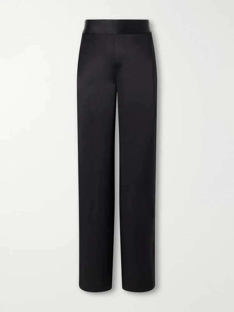 Satin straight-leg pants