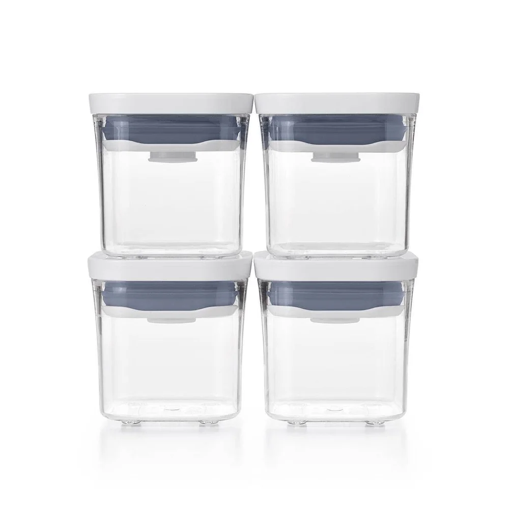 POP Mini Square Food Storage Container Set, 4-Piece