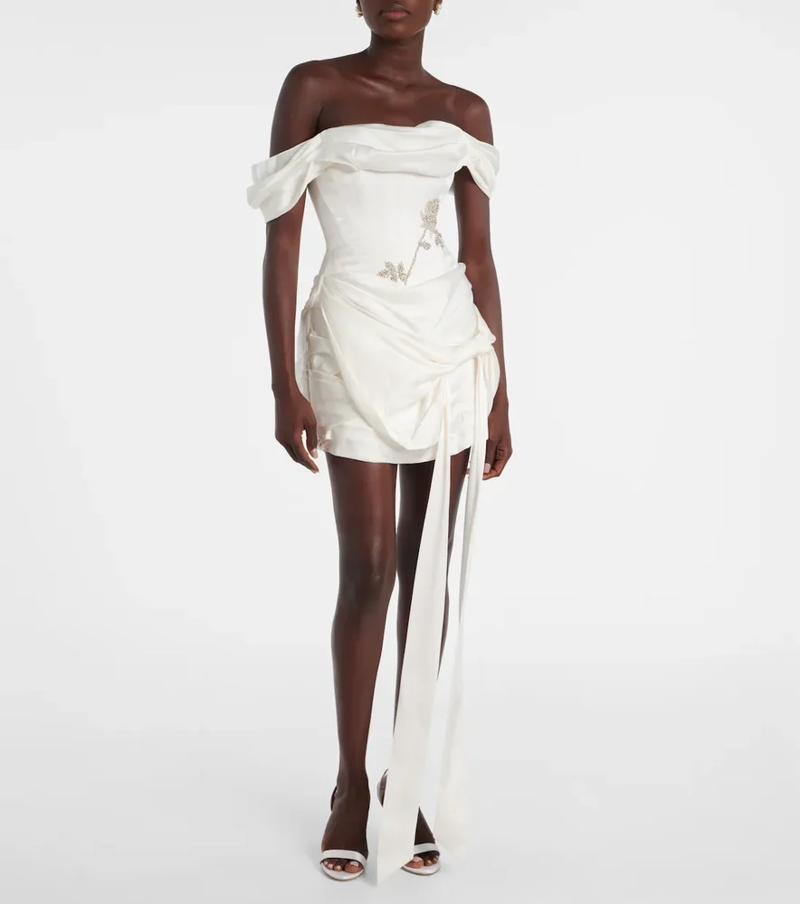 Paloma beaded draped minidress
