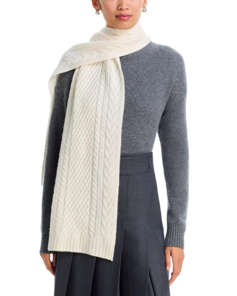 Cashmere Cable Knit Scarf, Exclusive