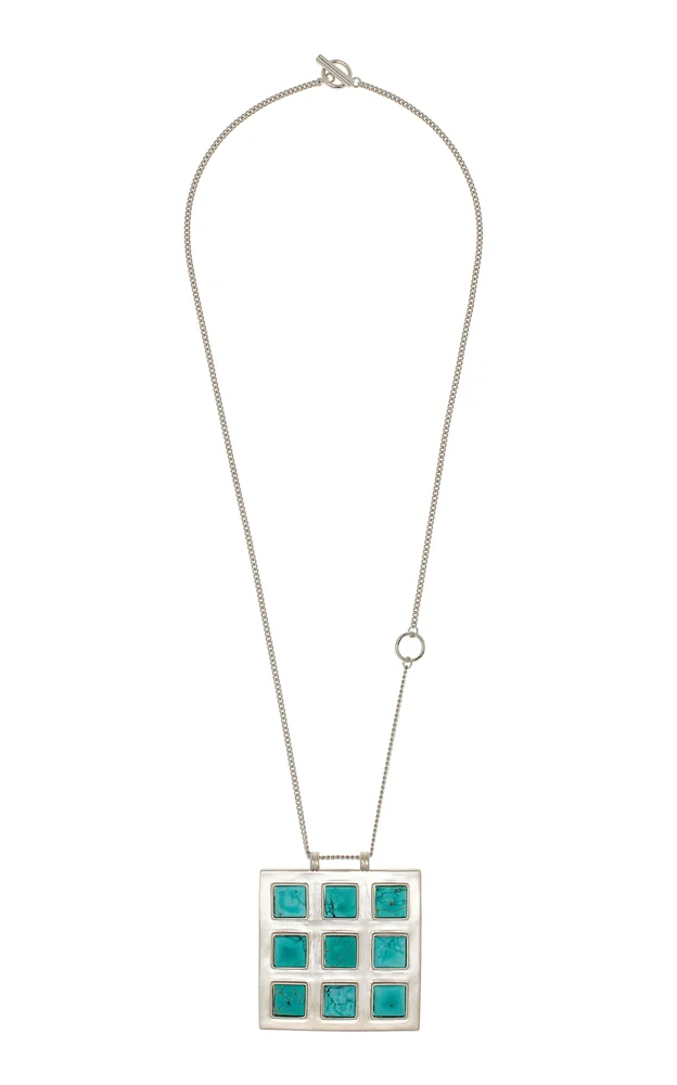 Exclusive Sabine Rhodium-Plated Magnesite Necklace