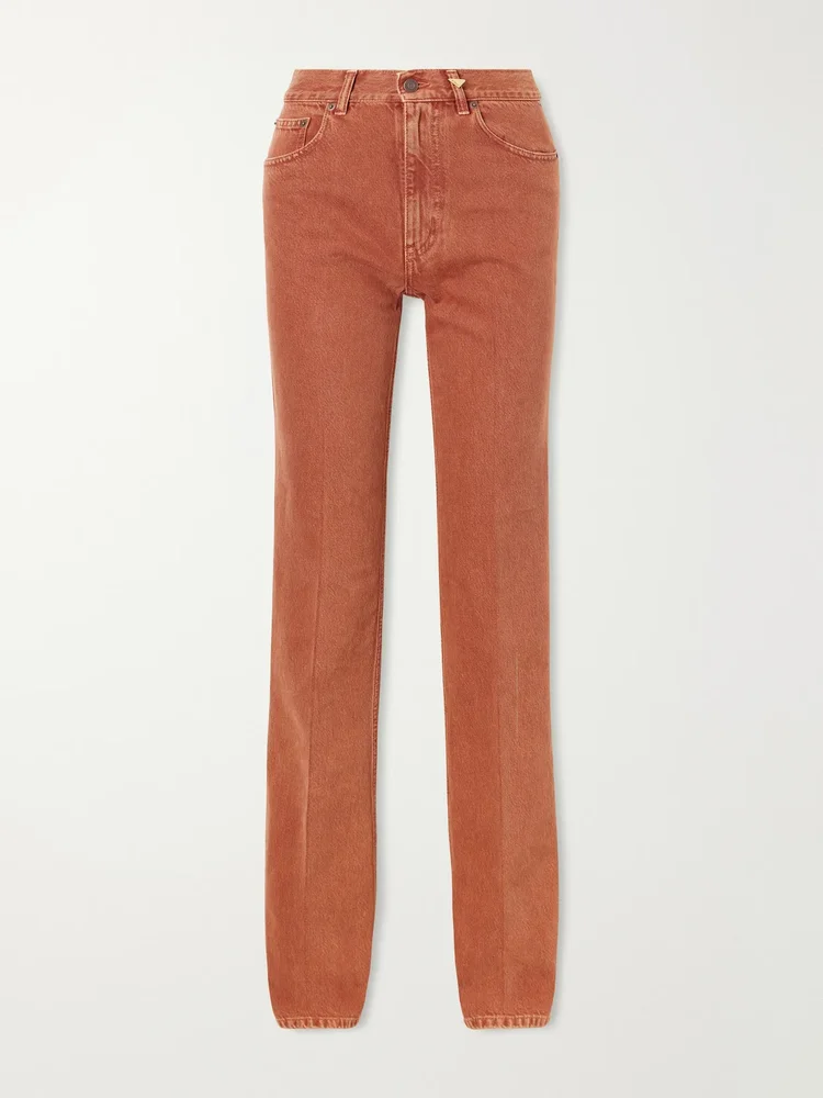 High-rise straight-leg jeans