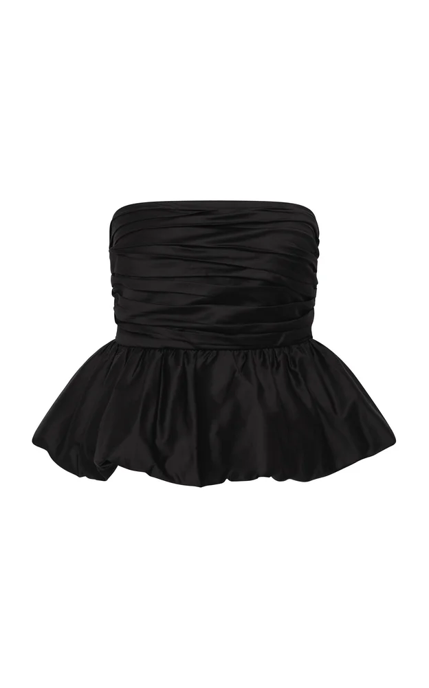 Hazel Strapless Cotton Peplum Top