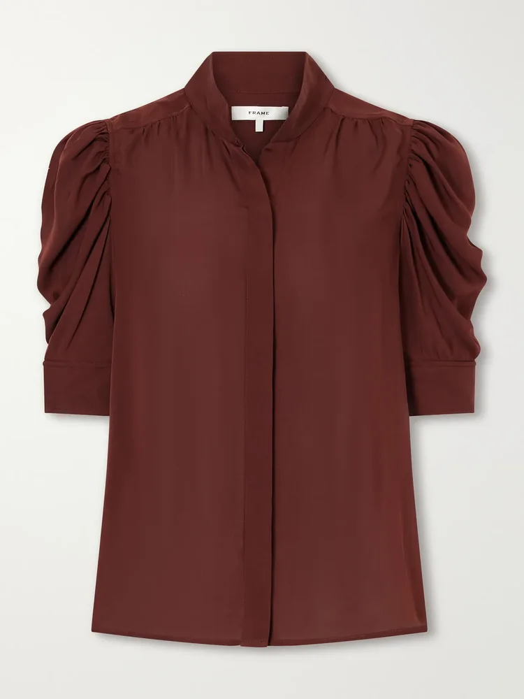 The Gillian gathered silk blouse