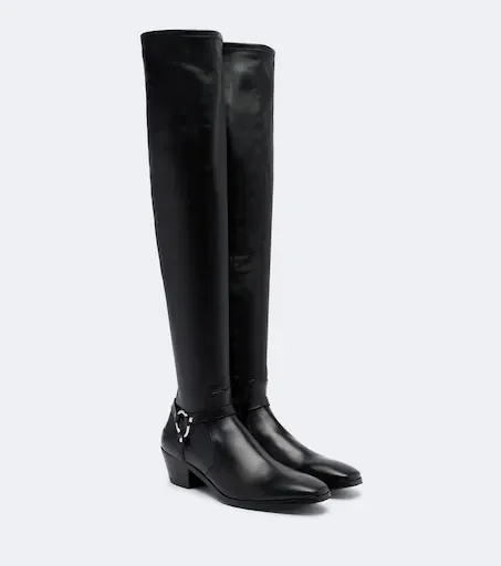 Leather over-the-knee boots