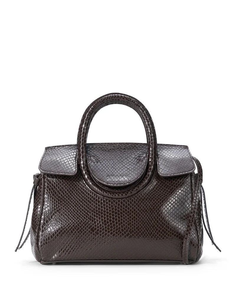 Maude Small Embossed Leather Carryall Handbag