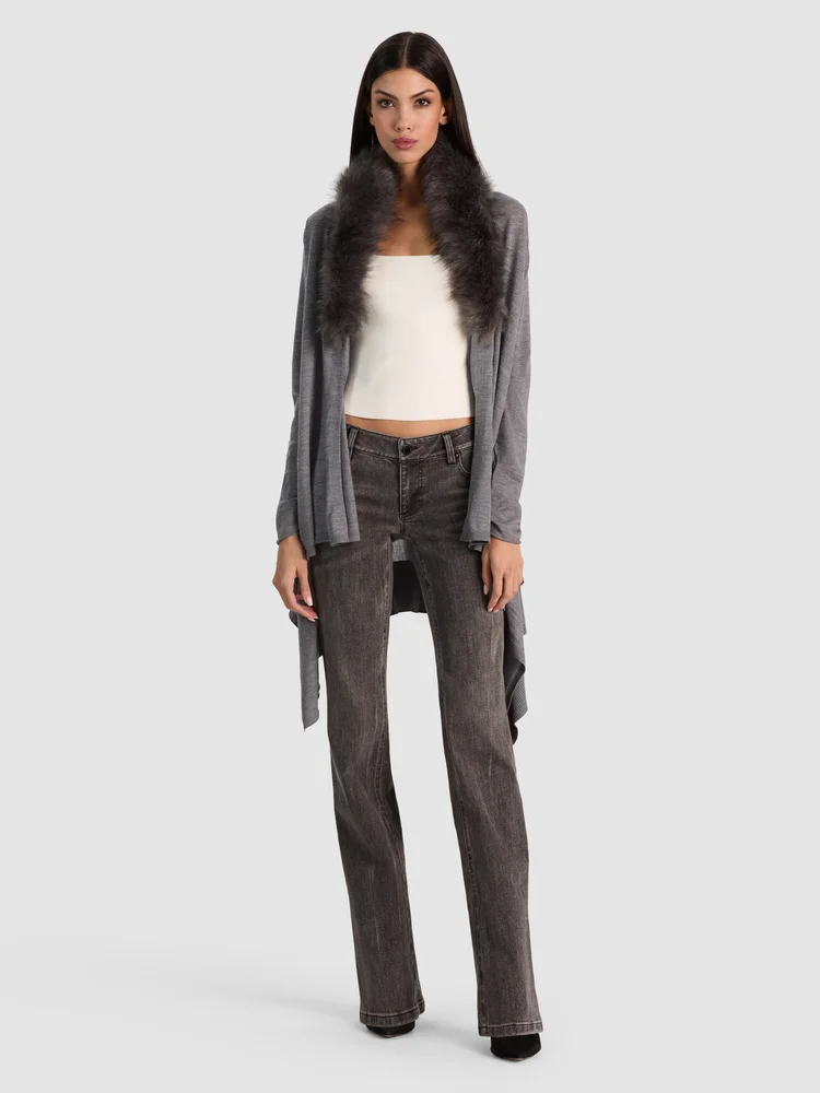 Izzy Faux Fur Collar Cardigan