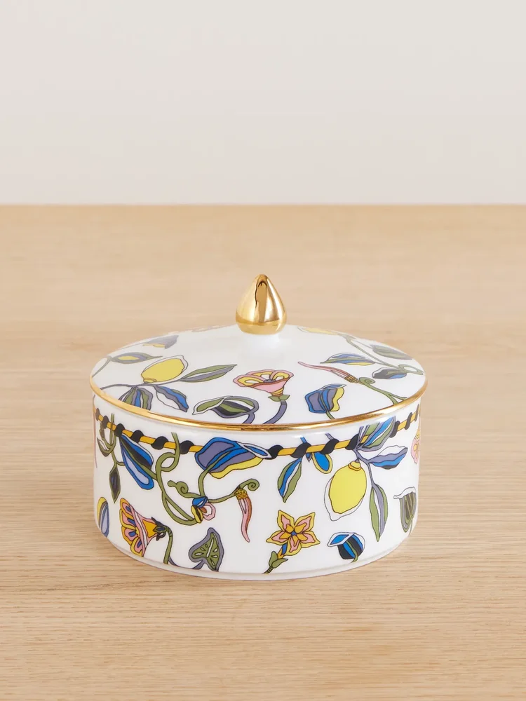 Goodie gold-plated porcelain jar