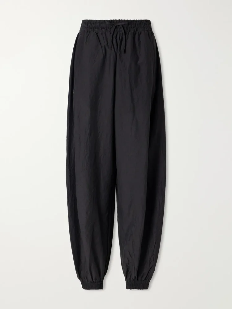 cotton blend seersucker balloon pants