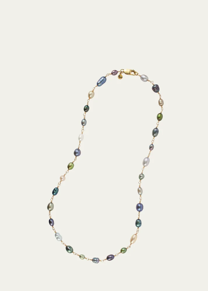 Trail Mix Necklace with Multicolor Pearls