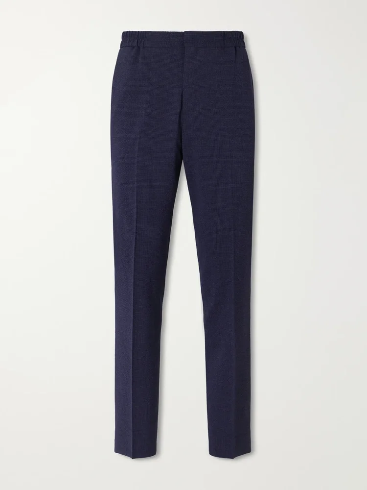 Wool-Blend Seersucker Suit Trousers