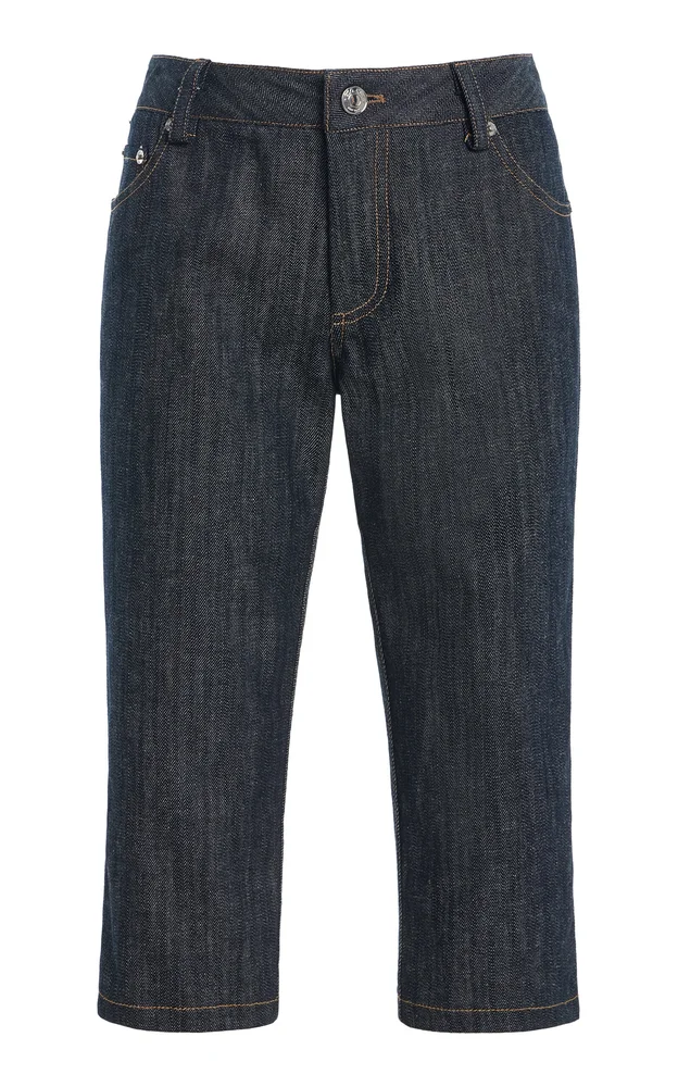 Mid-Rise Denim Capris