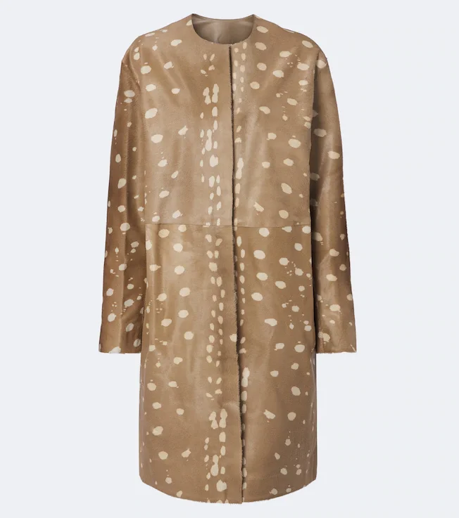 Liza printed calf hair coat
