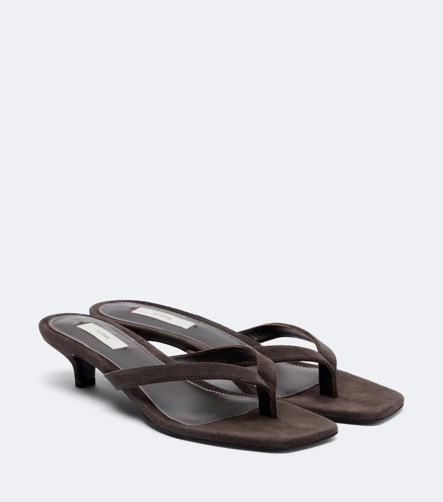 Suede thong sandals