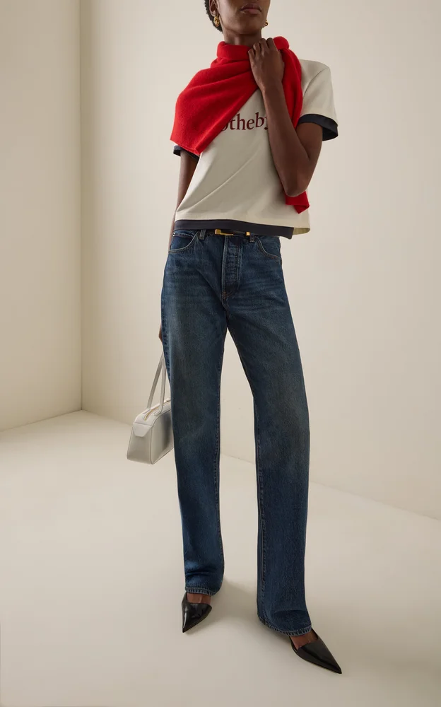 x Sotheby's Vertical Rigid High-Rise Straight-Leg Jeans