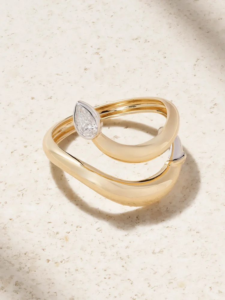 Boa small 18-karat gold diamond ring