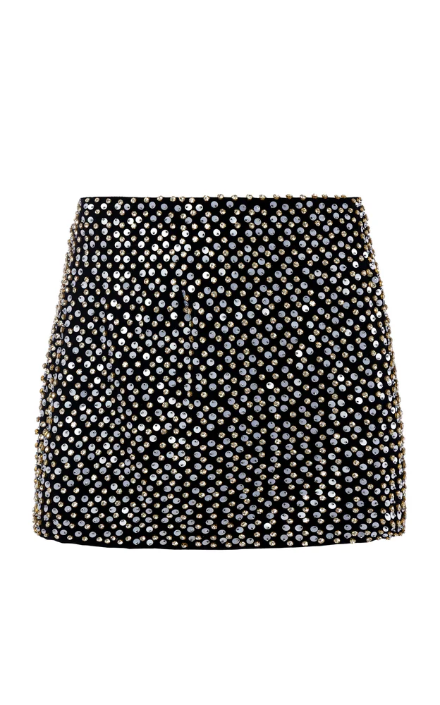 Nyx Constellation Bloom Embellished Suiting Mini Skirt