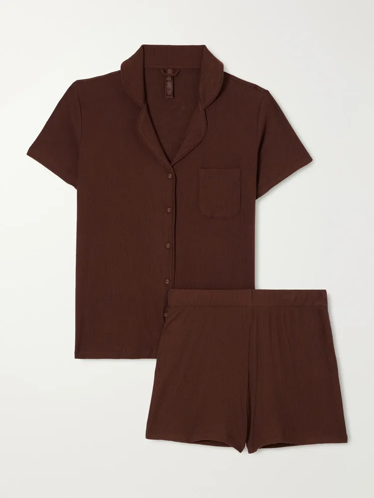 Soft Lounge ribbed modal-blend pajama set