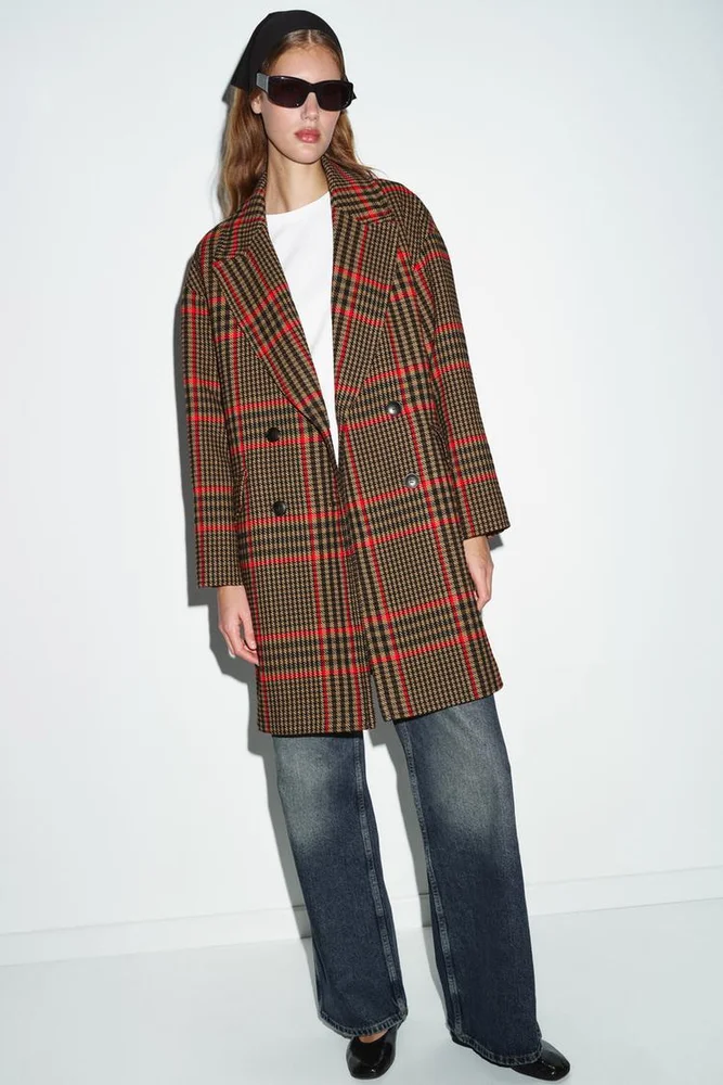 OVERSIZED PLAID COAT