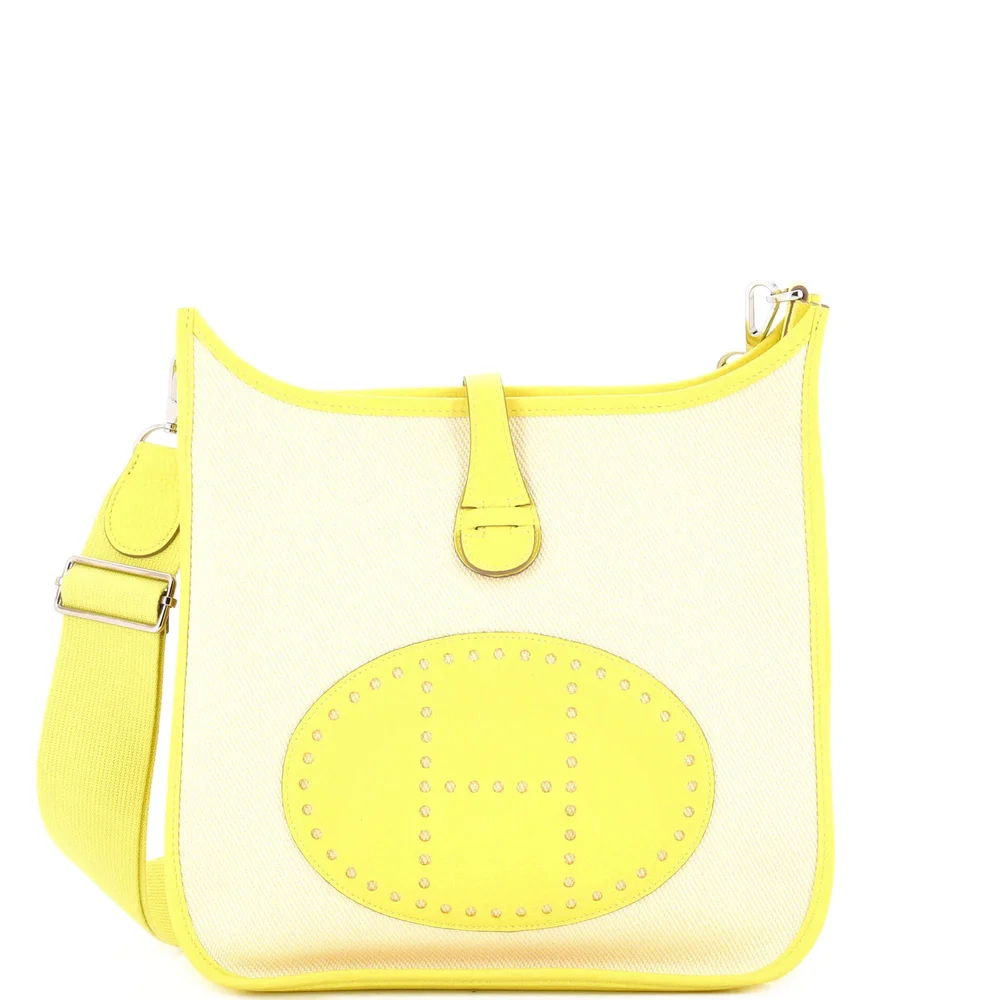 Pre-Owned Evelyne Bag Gen III Toile and Leather PM