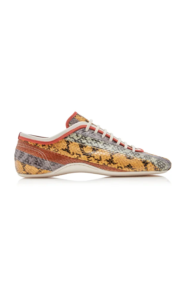 Panelled Leather Ballerina Sneakers