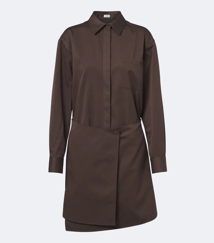 Cotton and silk gabardine shirt dress