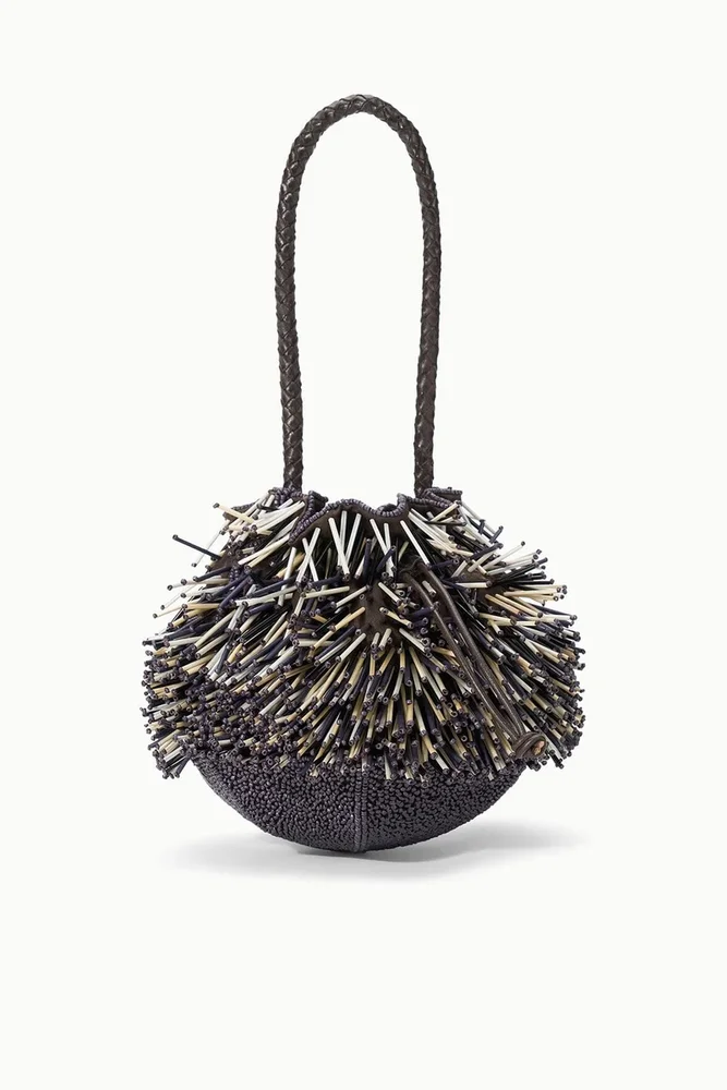 Porcupine Bag | Black Beaded Multi