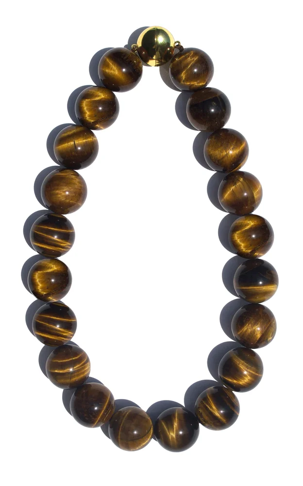 Gold-Plated Vermeil Tigers Eye Choker Necklace