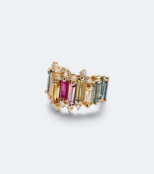 18kt gold ring with sapphires and diamonds