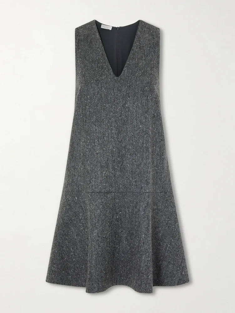 Wool-blend mini dress