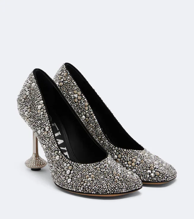 Toy embellished suede pumps