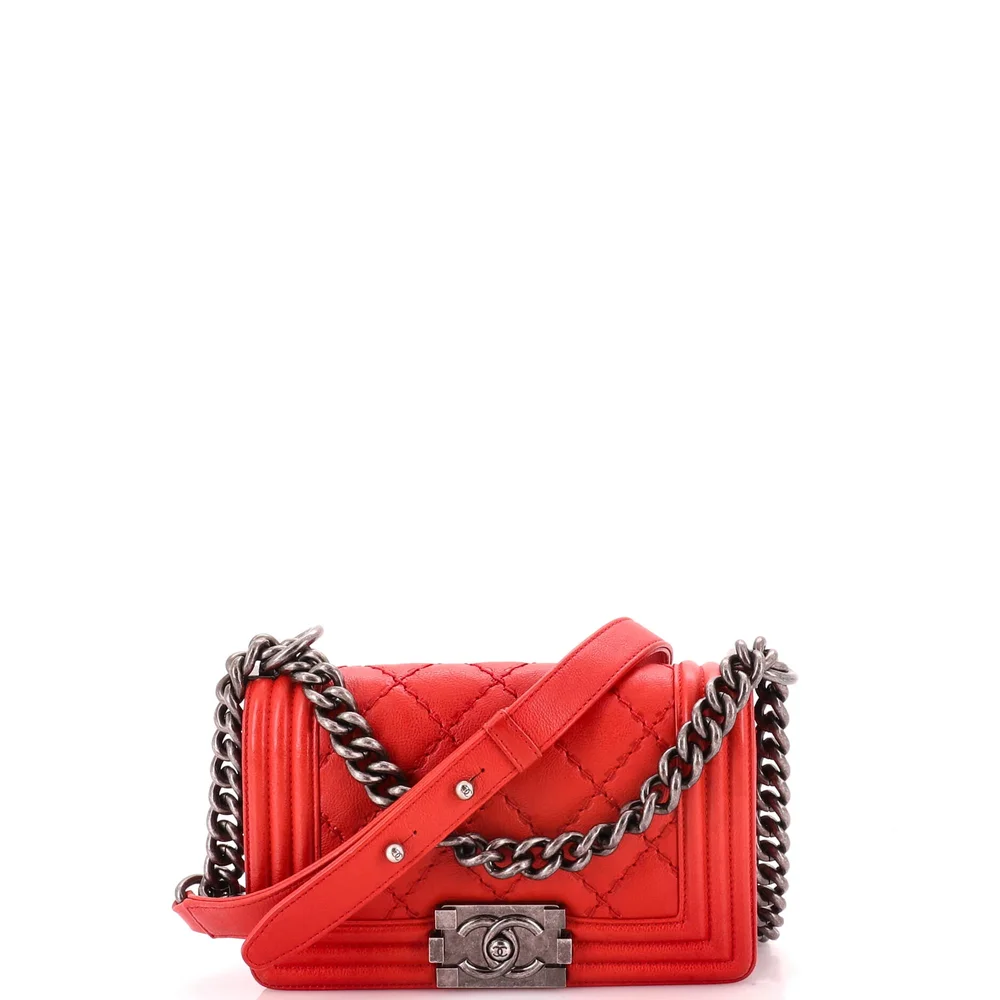 Boy Flap Bag Quilted Calfskin Small