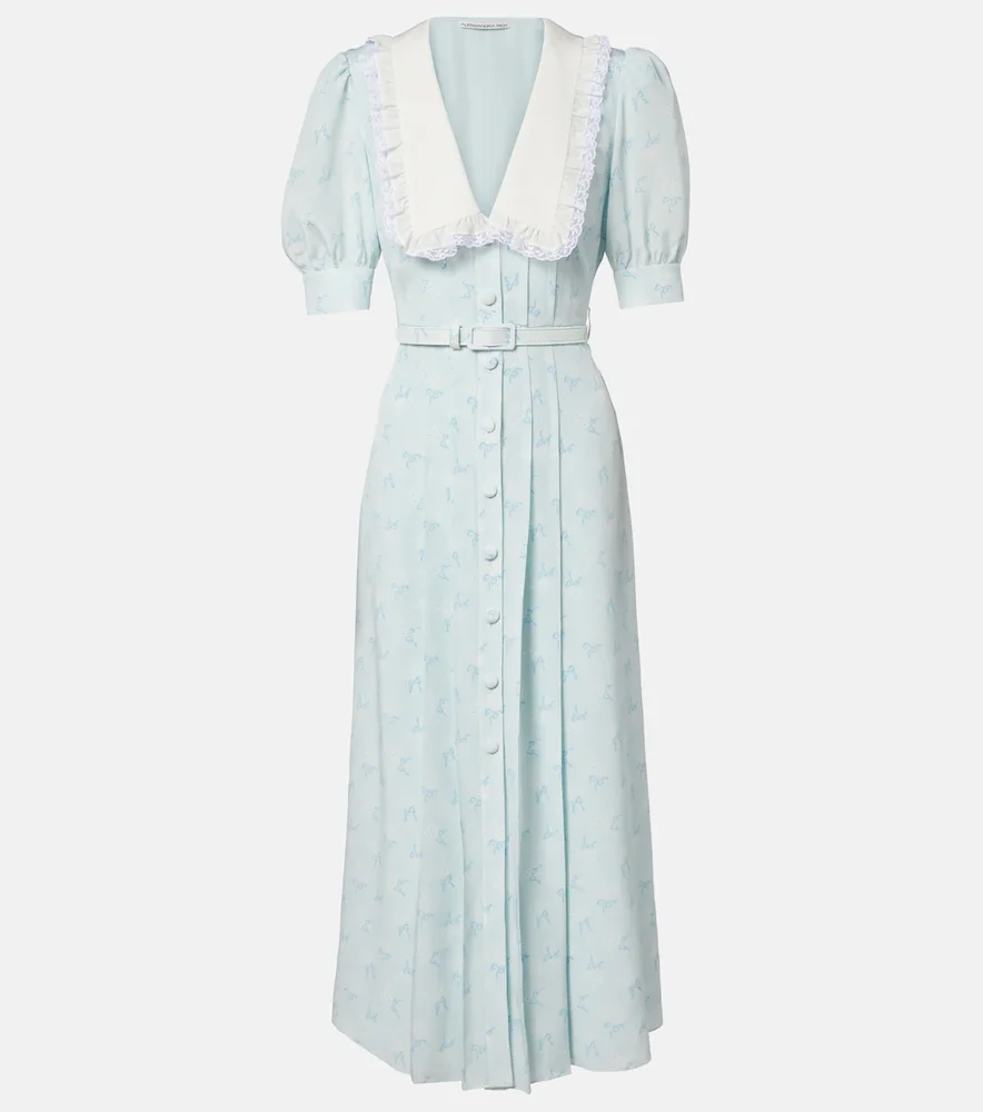 Floral silk midi dress