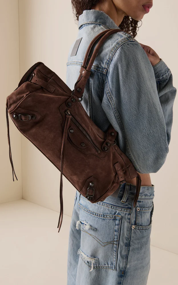Le City East/West Suede Bag
