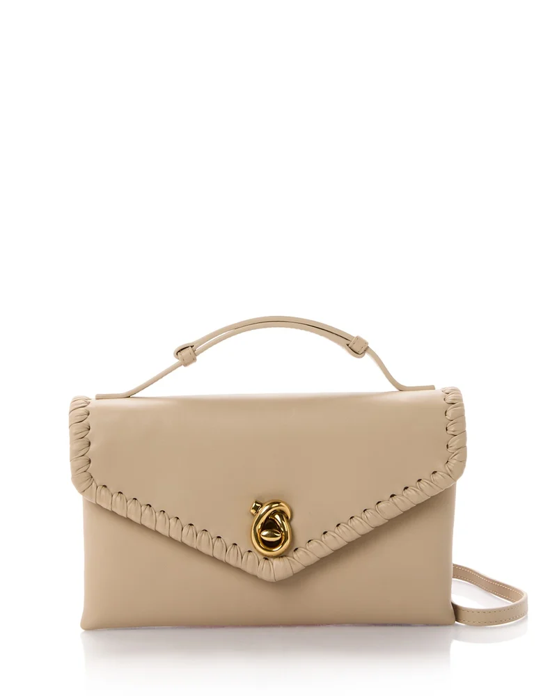 Knot Lock Intrecciato Leather Crossbody Bag
