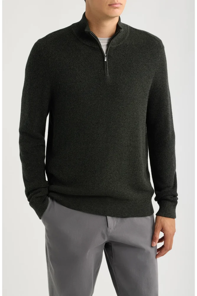 Cotton & Cashmere Quarter Zip Sweater