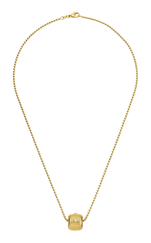 Clio Bead with Diamonds on a Ball Chain