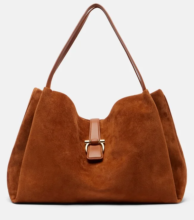 Medium suede tote bag